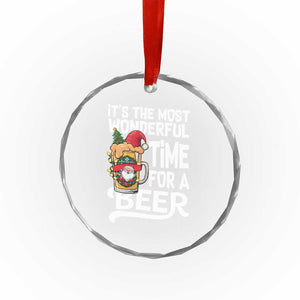Funny Xmas Drinking Crystal Glass Ornament It is The Most Wonderful Time For A Beer TS12 Print Your Wear