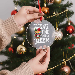 Funny Xmas Drinking Crystal Glass Ornament It is The Most Wonderful Time For A Beer TS12 Print Your Wear