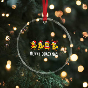 Funny Xmas Duck Crystal Glass Ornament Merry Quackmas Gift TS12 Print Your Wear