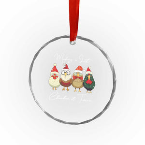 Funny Xmas Farmer Crystal Glass Ornament Making A List Chicken It Twice TS09 Print Your Wear
