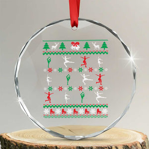 Funny Xmas Figure Ice Skating Skater Crystal Glass Ornament TS11 Transparent Glass 3'' Circle Print Your Wear