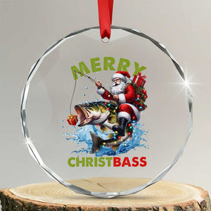 Funny Xmas Fishing Crystal Glass Ornament Merry Christbass Santa Xmas Tree TS11 Transparent Glass 3'' Circle Print Your Wear