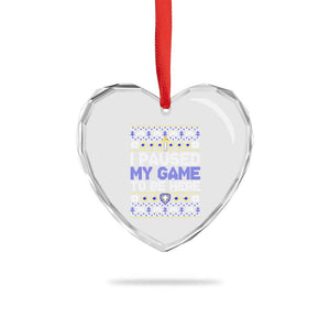 Funny Xmas Gamer Heart Crystal Glass Ornament I Paused My Game To Be Here TS09 Print Your Wear