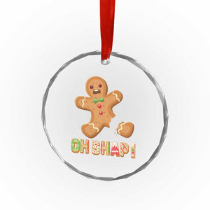 Funny Xmas Gingerbread Crystal Glass Ornament Oh Snap Cookie Baking TS11 Print Your Wear