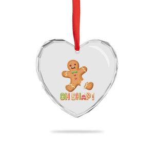 Funny Xmas Gingerbread Heart Crystal Glass Ornament Oh Snap Cookie Baking TS11 Print Your Wear