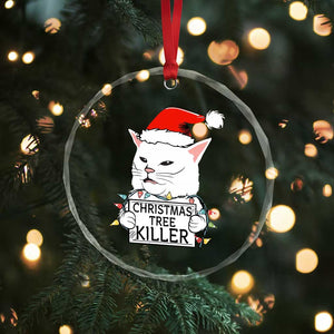 Funny Xmas Grumpy Cat Crystal Glass Ornament Xmas Tree Killer Santa Kitten TS12 Print Your Wear