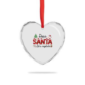 Funny Xmas Heart Crystal Glass Ornament Dear Santa Let's Negotiate TS09 Print Your Wear