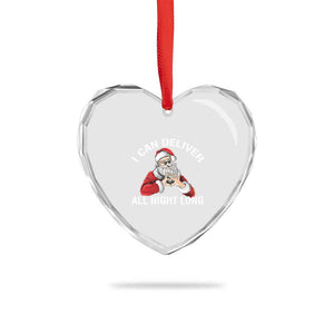 Funny Xmas Heart Crystal Glass Ornament I Can Deliver All Night Long TS09 Print Your Wear