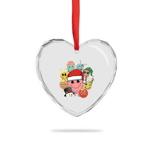 Funny Xmas Heart Crystal Glass Ornament Retro Groovy Xmas Tree Eye Face Reindeer Snowman Efl TS09 Print Your Wear