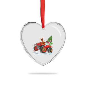Funny Xmas Heart Crystal Glass Ornament Santa Reindeer Riding Monster Truck TS09 Print Your Wear