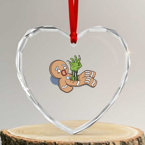 Funny Xmas Heart Crystal Glass Ornament Scary Zombie Gingerbread Krampus Broken Cookie TS09 Transparent Glass 3'' Heart Print Your Wear