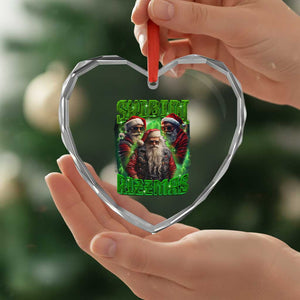 Funny Xmas Heart Crystal Glass Ornament Skibidi Rizzmas Cool Santa Rizz TS09 Print Your Wear