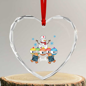 Funny Xmas Heart Crystal Glass Ornament Snowman Nurse Xray Gingerbread TS09 Transparent Glass 3'' Heart Print Your Wear