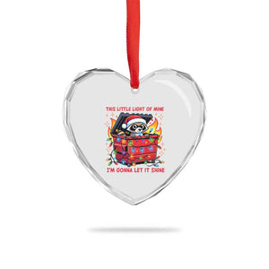 Funny Xmas Heart Crystal Glass Ornament This Little Light Of Mine Lil Dumpster Fire TS09 Print Your Wear