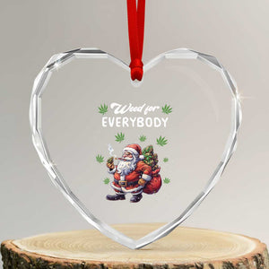 Funny Xmas Heart Crystal Glass Ornament Weed For Everybody Cannabis 420 TS09 Transparent Glass 3'' Heart Print Your Wear