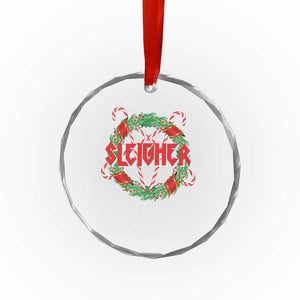 Funny Xmas Heavy Metal Crystal Glass Ornament Sleigher Xmas Pentagram Candy Cane TS11 Print Your Wear