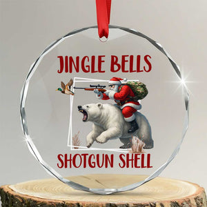 Funny Xmas Hunting Crystal Glass Ornament Jingle Bells Shotgun Shells TS12 Transparent Glass 3'' Circle Print Your Wear
