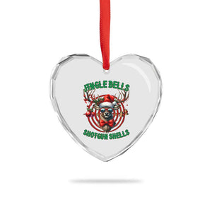 Funny Xmas Hunting Heart Crystal Glass Ornament Jingle Bells Shotgun Shells Santa Deer TS11 Print Your Wear