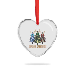 Funny Xmas Hunting Heart Crystal Glass Ornament Season Greetings Camouflage Xmas Tree Reindeers TS11 Print Your Wear