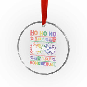Funny Xmas LGBT Crystal Glass Ornament Ho Ho Ho Homosexual TS09 Print Your Wear