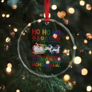 Funny Xmas LGBT Crystal Glass Ornament Ho Ho Ho Homosexual TS09 Print Your Wear