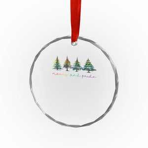 Funny Xmas LGBT Crystal Glass Ornament Merry And Pride Rainbow Xmas Tree TS11 Print Your Wear
