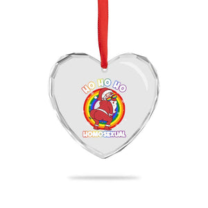 Funny Xmas LGBT Heart Crystal Glass Ornament Santa Ho Ho Ho Homosexual TS09 Print Your Wear