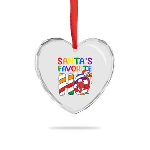 Funny Xmas LGBT Heart Crystal Glass Ornament Santas Favorite Ho Rainbow TS09 Print Your Wear