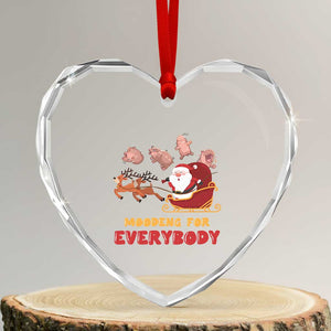 Funny Xmas Moo Deng For Everyone Heart Crystal Glass Ornament Cute Baby Hippo Santa Reindeer TS09 Transparent Glass 3'' Heart Print Your Wear