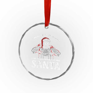 Funny Xmas Motorcycle Santa Crystal Glass Ornament Let's Go Santa Skull Motorbike Rider TS10 Print Your Wear