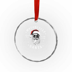 Funny Xmas Motorcycle Santa Crystal Glass Ornament No Ride No Life Motorbike Rider Grandpa TS10 Print Your Wear