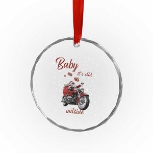 Funny Xmas Motorcycle Santa Crystal Glass Ornament Xmas Motorbike Biker Gift TS10 Print Your Wear