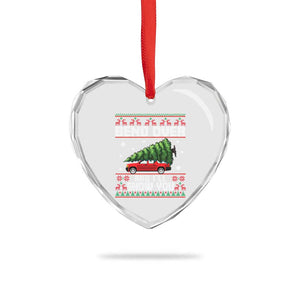 Funny Xmas Movie Heart Crystal Glass Ornament Bend Over And I'll Show You Merry Xmas Tree Ugly Sweater TS02 Print Your Wear