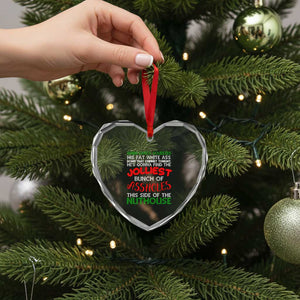 Funny Xmas Movie Heart Crystal Glass Ornament Jolliest Bunch of Assholes This Side of The Nuthouse Xmas Vacation TS02 Print Your Wear