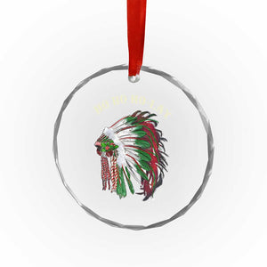 Funny Xmas Native American Crystal Glass Ornament Ho Ho Ho Lay Vintage War Bonnet TS11 Print Your Wear