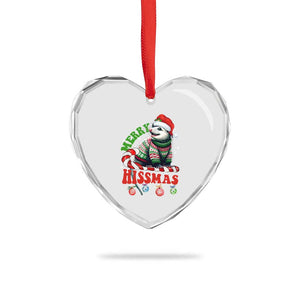 Funny Xmas Opossum Heart Crystal Glass Ornament Merry Hissmass TS09 Print Your Wear