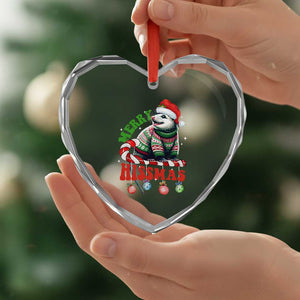 Funny Xmas Opossum Heart Crystal Glass Ornament Merry Hissmass TS09 Print Your Wear