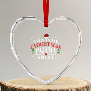 Funny Xmas Pajama Heart Crystal Glass Ornament PJ PJS for Family TS10 Transparent Glass 3'' Heart Print Your Wear