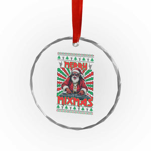 Funny Xmas Party Crystal Glass Ornament Merry Mixmas Santa DJ TS09 Print Your Wear