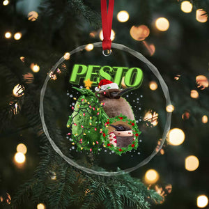 Funny Xmas Pesto Penguin Crystal Glass Ornament TS09 Print Your Wear