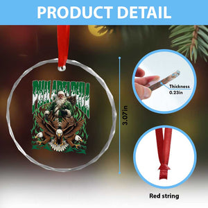 Funny Xmas Philly Crystal Glass Ornament Fly Santa Fly PFE Pride TS10 Print Your Wear