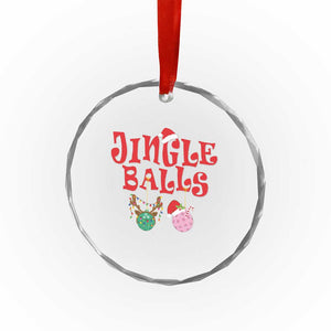 Funny Xmas Pickleball Crystal Glass Ornament Jingle Balls Reindeer Santa Hat Ball TS11 Print Your Wear