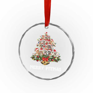 Funny Xmas Pitbull Crystal Glass Ornament Merry Pitmas Christmas Tree Dog Lover TS09 Print Your Wear