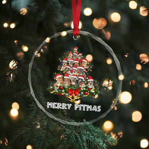 Funny Xmas Pitbull Crystal Glass Ornament Merry Pitmas Christmas Tree Dog Lover TS09 Print Your Wear