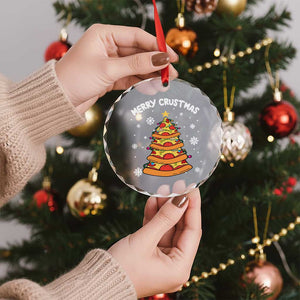 Funny Xmas Pizza Lover Crystal Glass Ornament Merry Crustmas Pizza Christmas Tree TS09 Print Your Wear