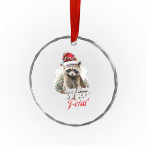 Funny Xmas Racoon Crystal Glass Ornament Sorry Santa I've Been Feral Trash Panda TS11 Print Your Wear