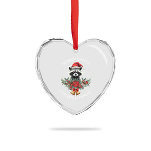 Funny Xmas Racoon Heart Crystal Glass Ornament Sorry Santa I've Been Feral Xmas Wreath TS11 Print Your Wear