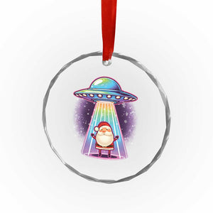 Funny Xmas Santa Alien Neon UFO Crystal Glass Ornament TS11 Print Your Wear