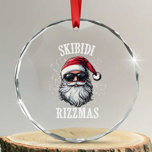 Funny Xmas Santa Crystal Glass Ornament Skibidi Rizzmas Charisma Rizz Santa Claus TS11 Transparent Glass 3'' Circle Print Your Wear