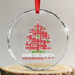 Funny Xmas Santa Gamers Crystal Glass Ornament Game On Santa Chimney Xmas Tree TS11 Transparent Glass 3'' Circle Print Your Wear